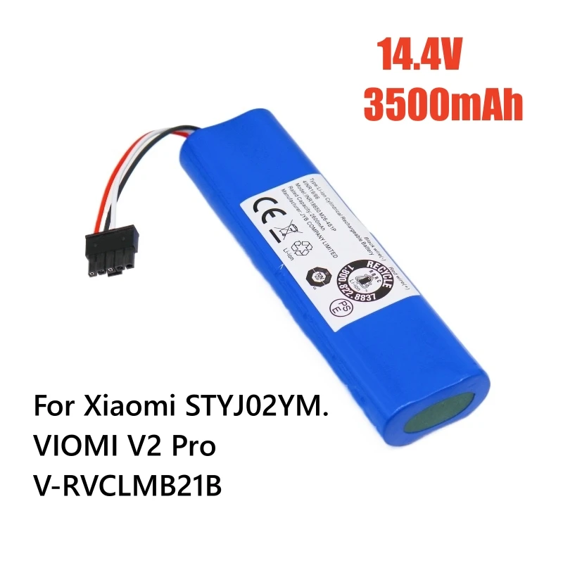 

Совершенно новый аккумулятор 14,4 В, 3500 мАч, для Xiaomi Yunmi V2Pro V-RVCLMB21A STYJ02YM, замена аккумулятора робота-пылесоса