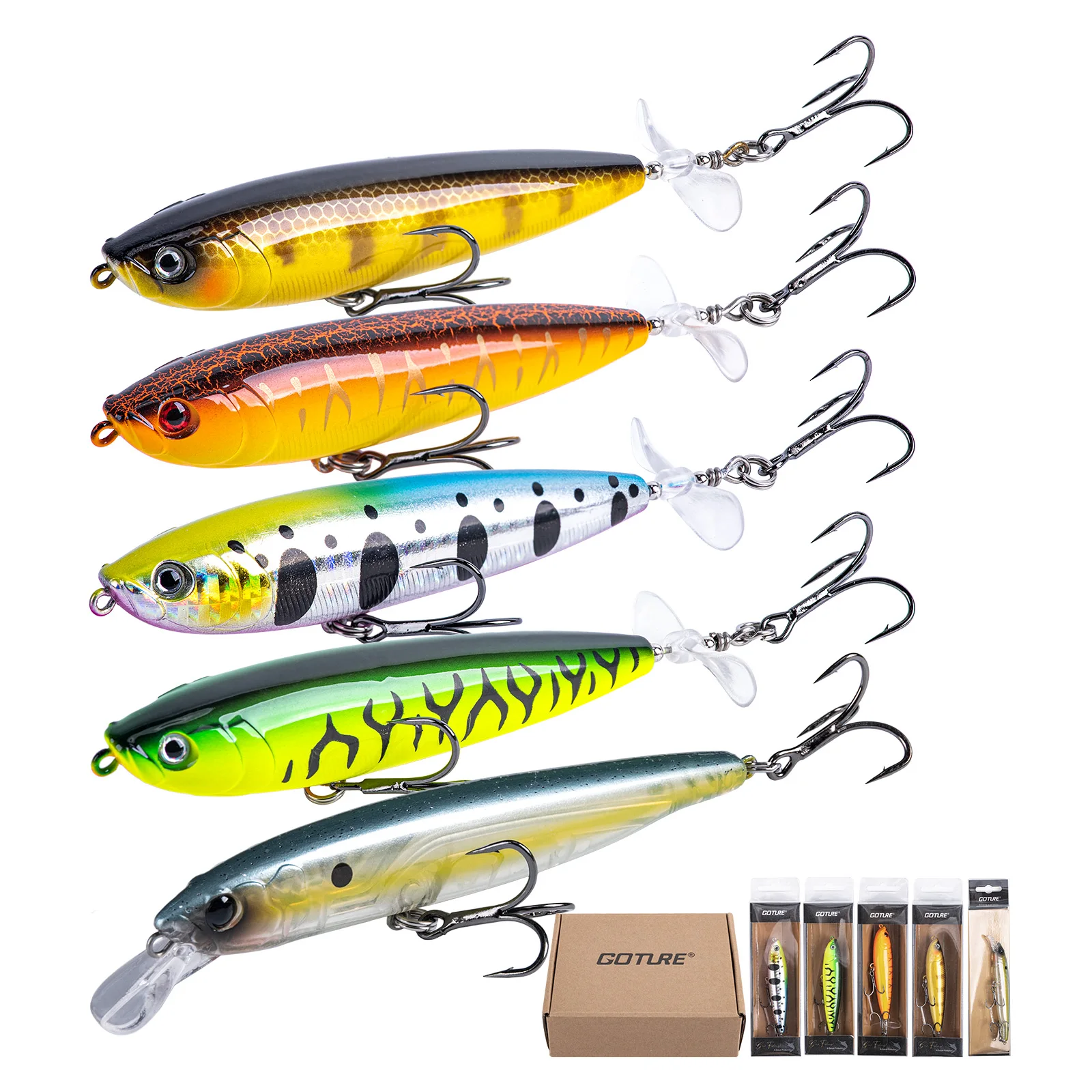 Goture Minnow 10g 12g Angelköder Karpfen Popper Meerforellen Swimbait Bass Forelle Barsch Angelköder Wobbler Kunstköder