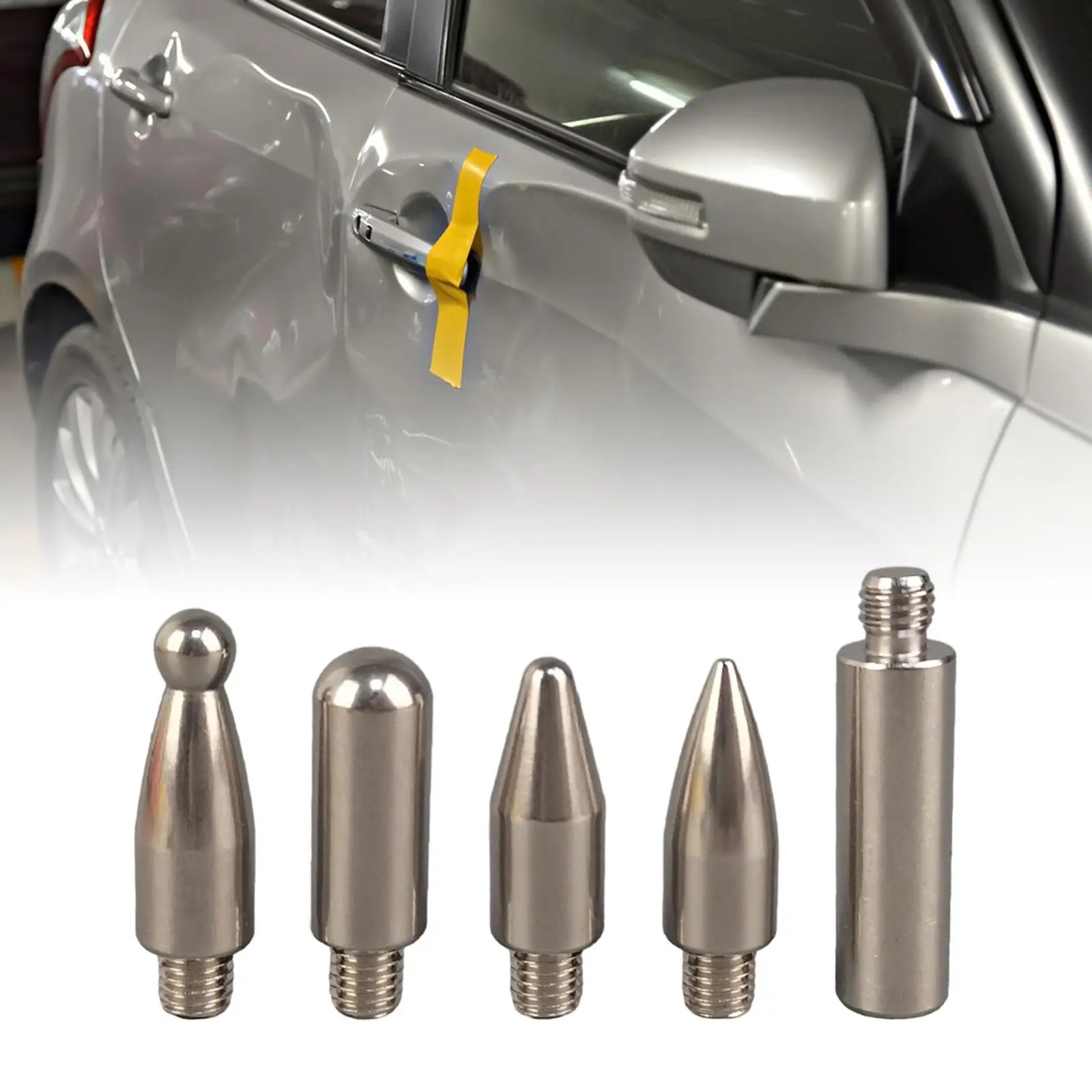 5 Pieces Car Dent Rod Tips Easy to Install Sturdy Dent Repair Tool for Metal Plate Washing Machines Refrigerators Auo Dent