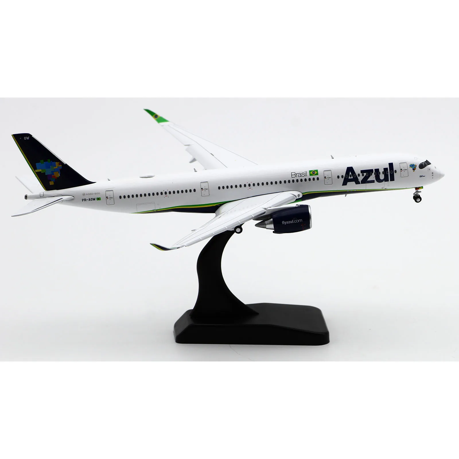 Lh4323a合金収集可能な飛行機ギフトjcの翼1:400 azul resimpairbus A350-900XWB diyキャスト航空機モデルPR-AOYフラップダウン