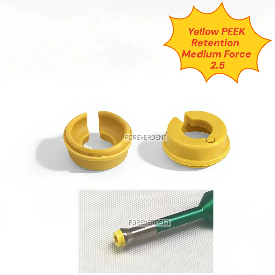 

Medium Force 2.5 Peek Caps Retention Caps Insert Locator Mounting Tool Novaloc Type Kit Yellow
