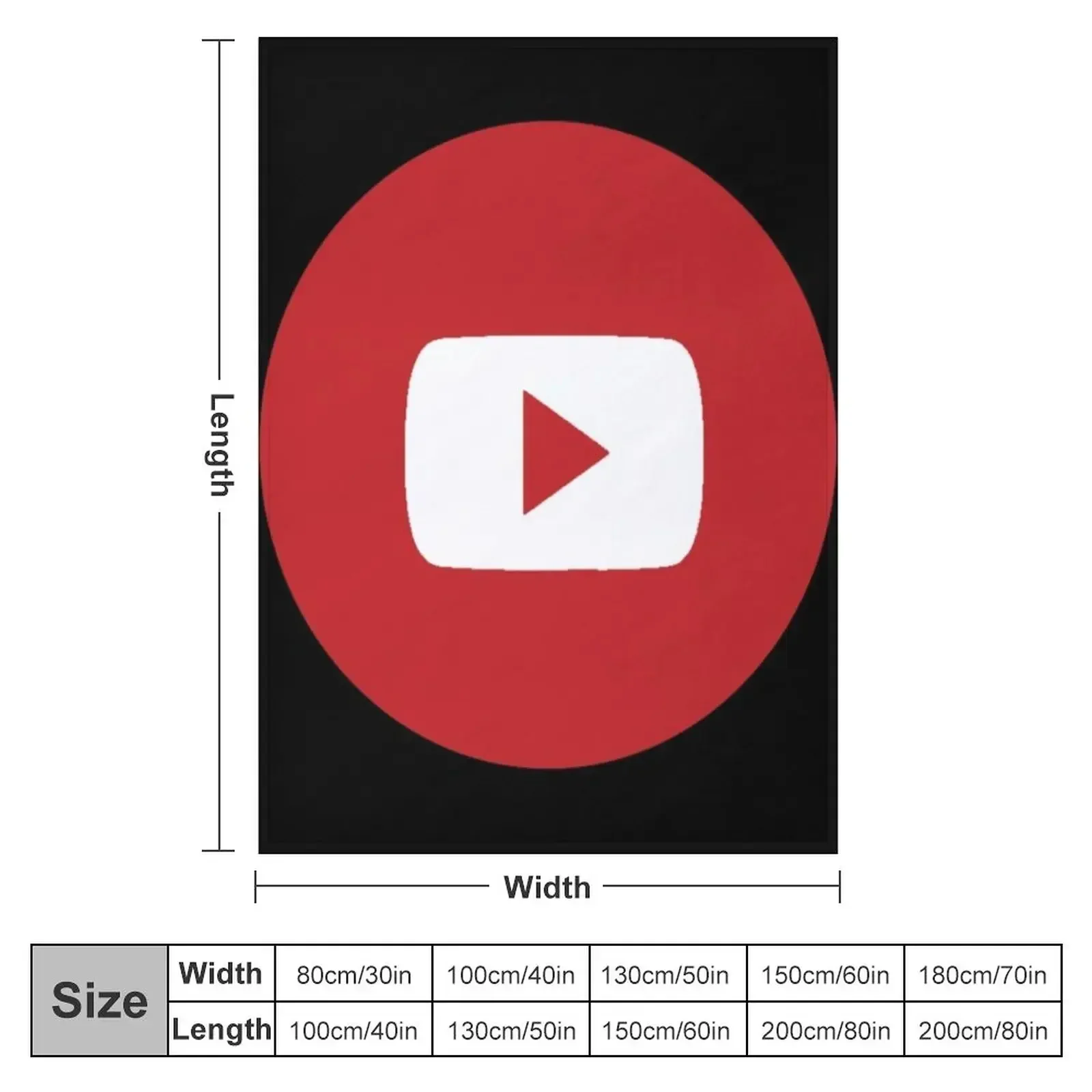 Youtube logo (Youtube play button) Throw Blanket Extra Large Throw Soft Plaid Winter beds Blankets