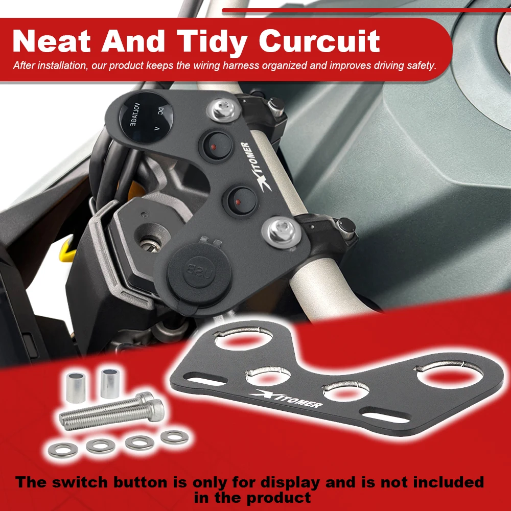 Fit For Suzuki V-strom 800 2023 2024 2025 V-strom800 Motorcycle Black Dash Bare Panel Cover Protector Aluminum Auxiliary Shelves