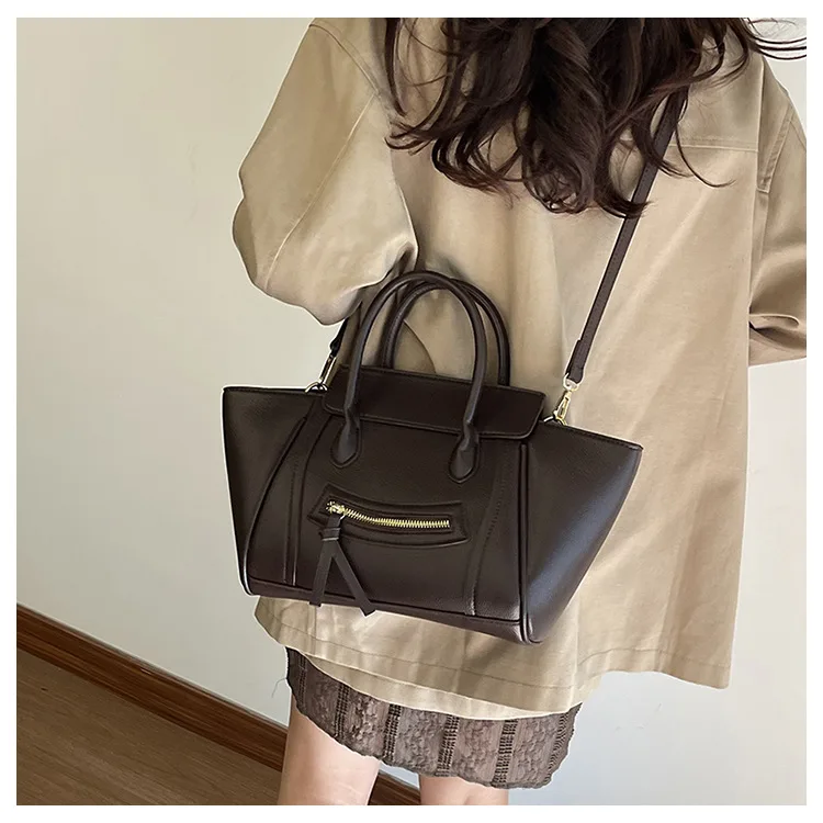 

Минималистичная женская сумка-тоут 2025 года, многосторонняя сумка через плечо из натуральной кожи, городская шикарная рабочая сумка для офиса и поездок на работу