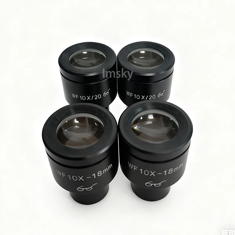 WF10X مجهر عالي النقطة Eyepiecefield of View 20 مللي متر 18 مللي متر عدسة جبل حجم 23.2 مللي متر للمجهر البيولوجي بمقياس