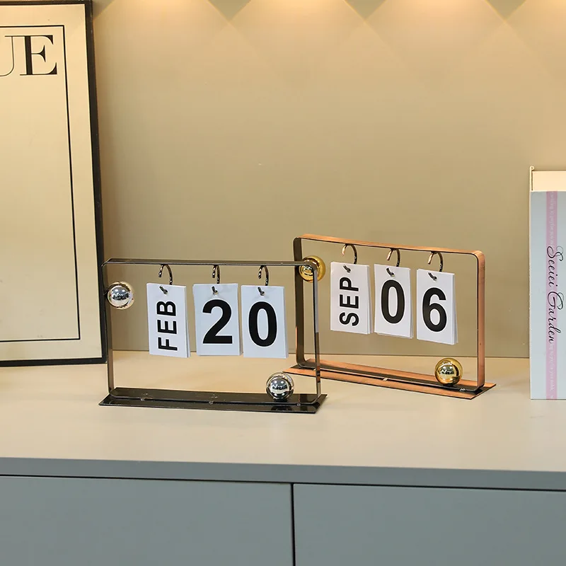 

Creative Iron Calendar Stand - Minimalist Desktop Decor, Home Living Room Entrance Photo Prop, Calendar Ornament