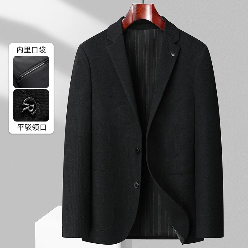 

Men's Leisure Suit 2023 Autumn and Winter New Knitted Jacquard Boutique Trend Small Suit Slim Without Ironing Single West Coat