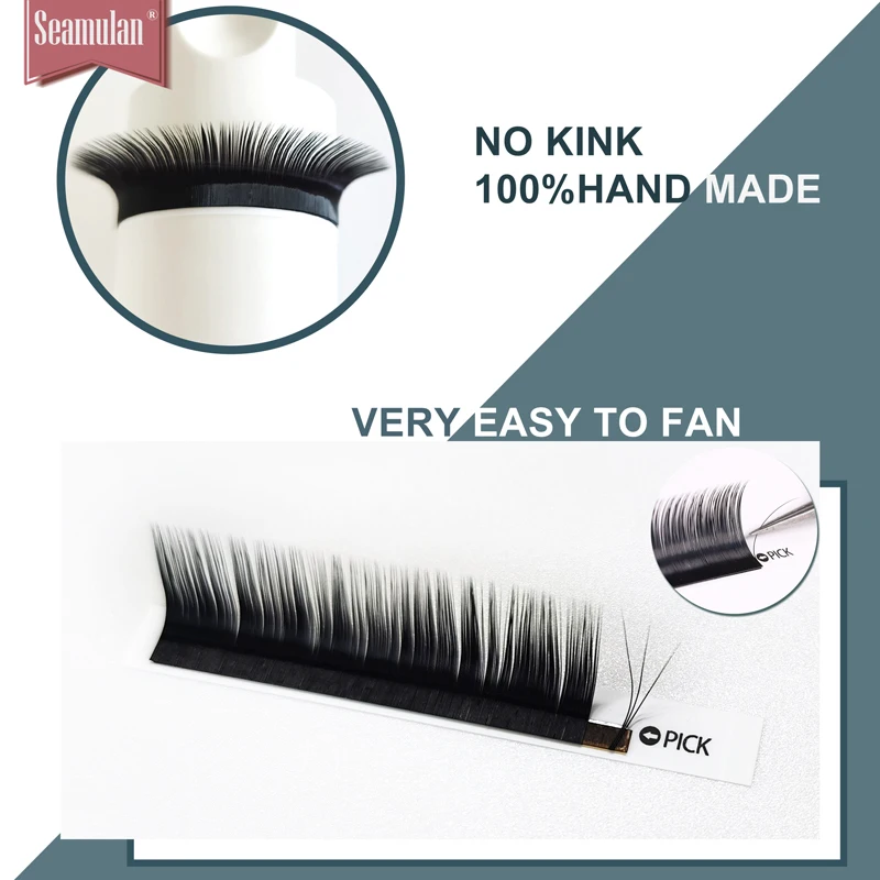 Seamulan Eyelashes Extensions Matte Black High Quality J/B/C/D/M Curl Volume Lashes Natural Soft Individual False Mink Lashes