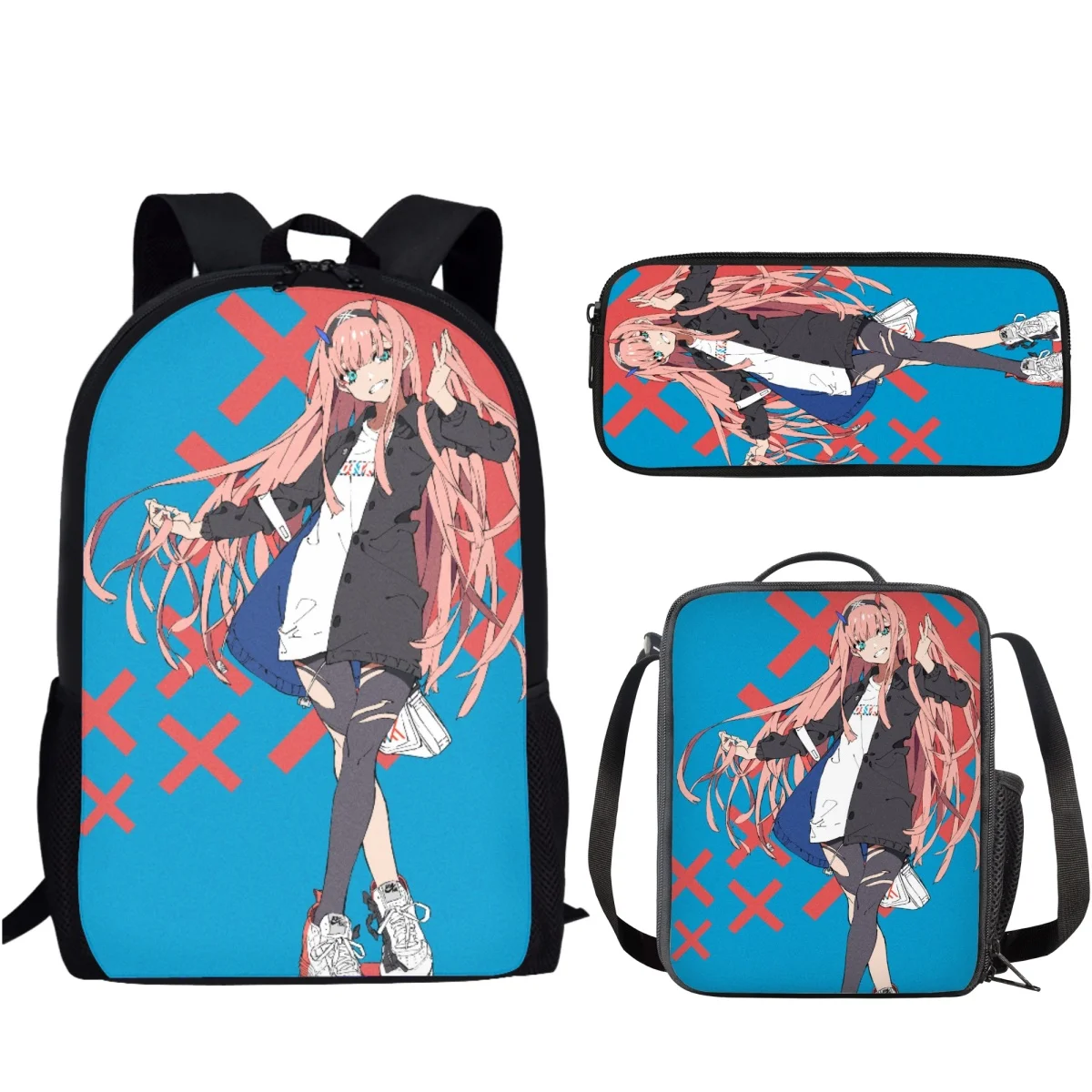 

Classic Popular New Darling in the Fran 3D Print 3pcs/Set Student School Bags Laptop Daypack Backpack Lunch bag Pencil Case