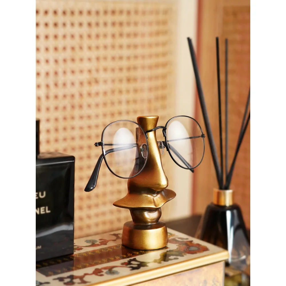 Creative copper resin nose styling glasses holder bedroom glasses holder ornaments