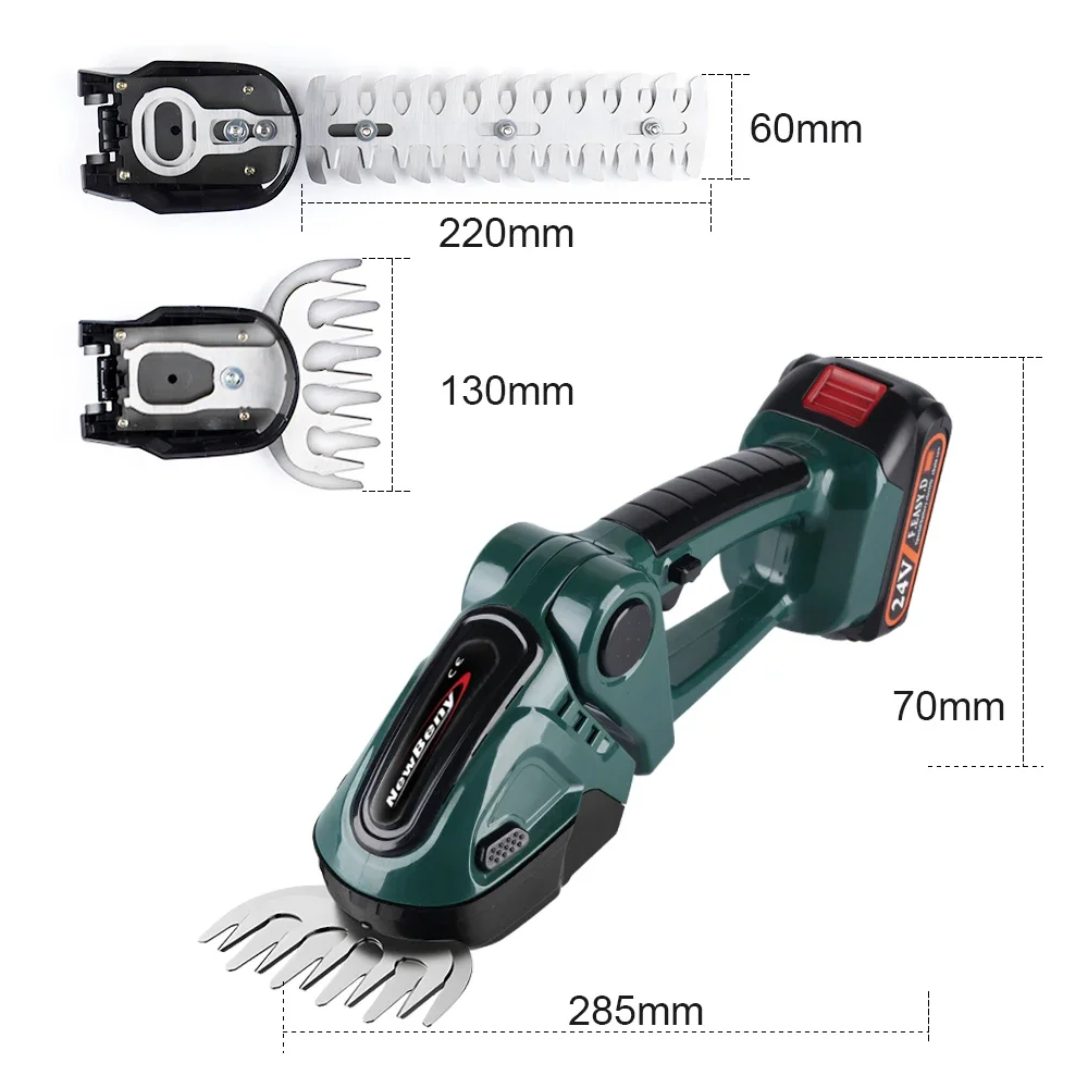 NEWBENY 2 IN 1 Electric Hedge Trimmer Lawn Mower Household Garden Shrub Scissors Grass Scissors Power Tool For Makita 18VBattery