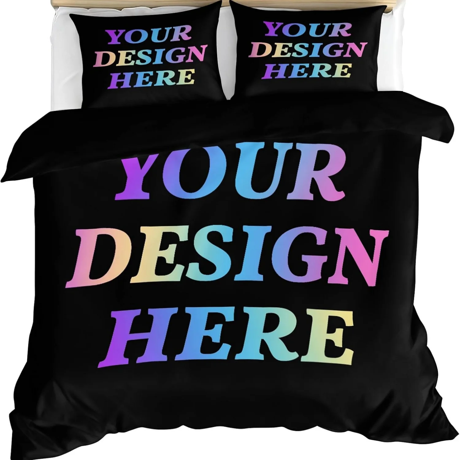 3PCS Customizable Bedding Set Personalized Design Your Design Photo Text, Custom Gift King Size Duvet Cover for Bedroom Decor