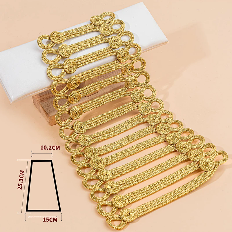 

1 шт., Золотая форма, пуговица с узлом, декоративная аппликация для танцевального костюма, платье, одежда для косплея, пришить нашивку, отделка ручной работы