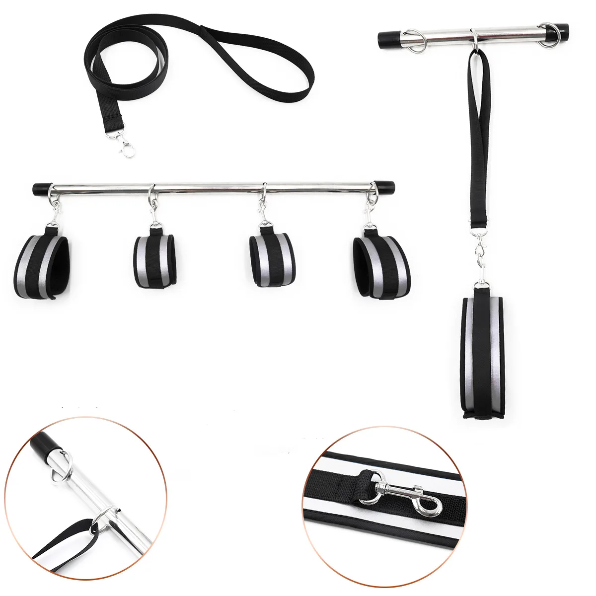 SM الجنس بار مفرشة تكبيل الساق الأصفاد طوق الرقبة المقود مجموعات الالعاب الجنسية أجزاء انفصال BDSM ضبط النفس عبودية والعتاد زوجين Sextoys #2