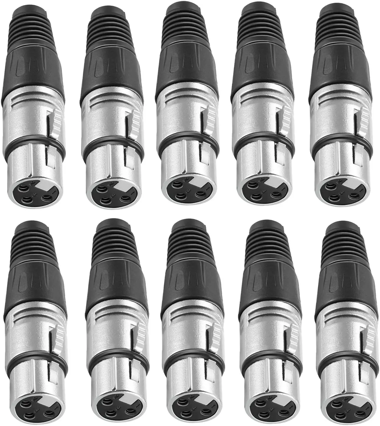 Neewer 20-Piece 3 Pin XLR Solder Type Connector - 10 Male and 10 Female Plug Cable Connector Microphone Audio Socket