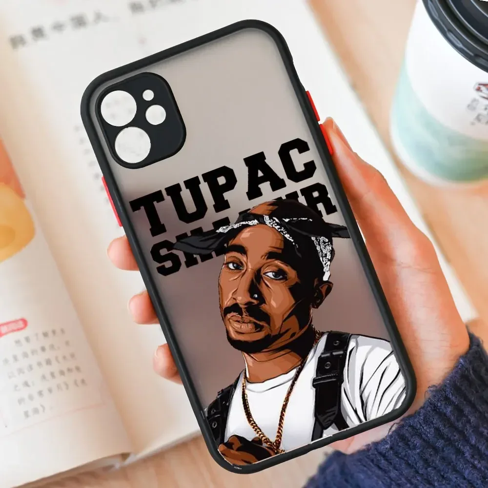 Rapper 2Pac Tupac Shakur Phone Case for IPhone 15 14 13 12 11 16 Pro Max Mini X XS XR 8 7 Plus SE2 Shockproof Hard Cover Fundas