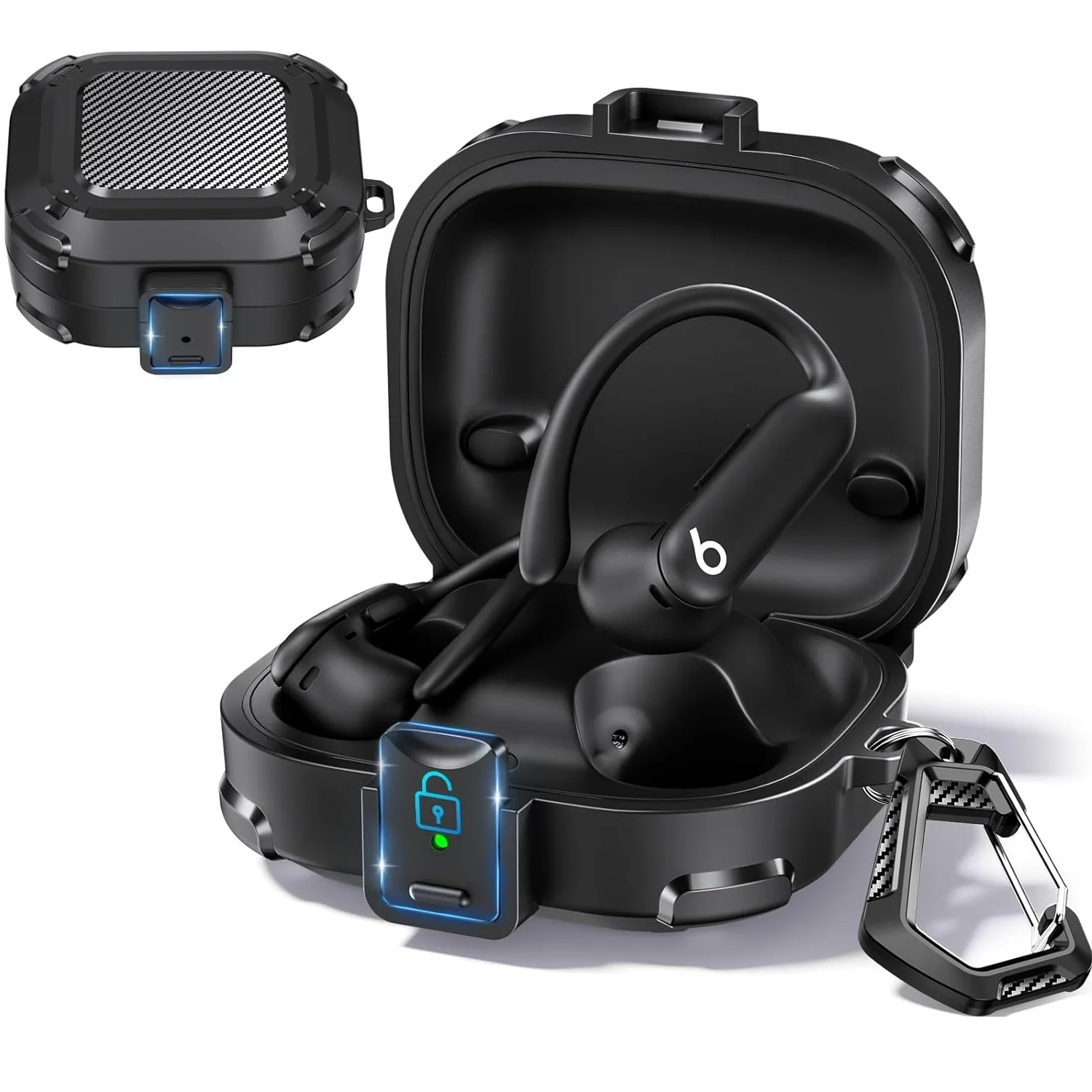 Funda para Beats Powerbeats Pro 2 2025, funda protectora dura a prueba de golpes para Beats Powerbeats Pro 2 2025 con llavero