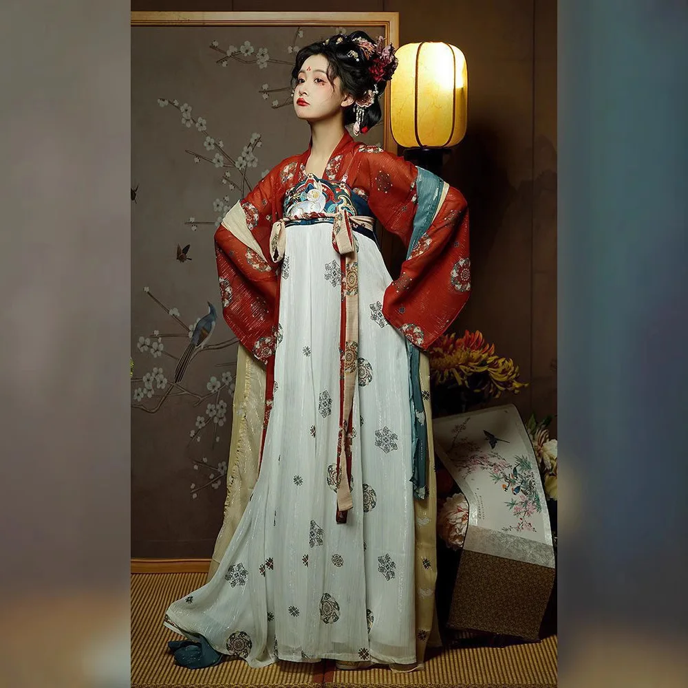 

Style Women's Han Chinese Clothing Adult Spring Hanfu Chest-High Dress Student Ancient Costume