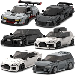 MOC RS6 Avant R8 GT3 RS7 Speed Sports Car Building Blocks, Champion Racing Vehicle Bricks Garage Toys, regalos de cumpleaños para niños