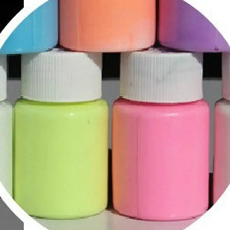 20g/Bottle Water-Based Luminous Paint Super Bright Fluorescent Pigment Paint Glow In Dark Painting Water Color Artwork Party