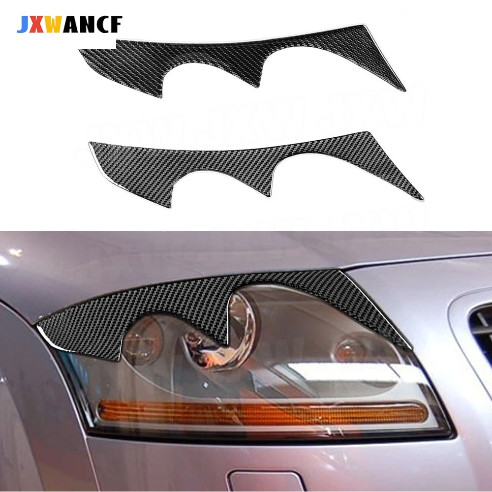 

JXWANCF Carbon Fiber Car Front Bumper Foglamp Eyelid Eyebrow Trims for Audi TT Mk1 1998-2006