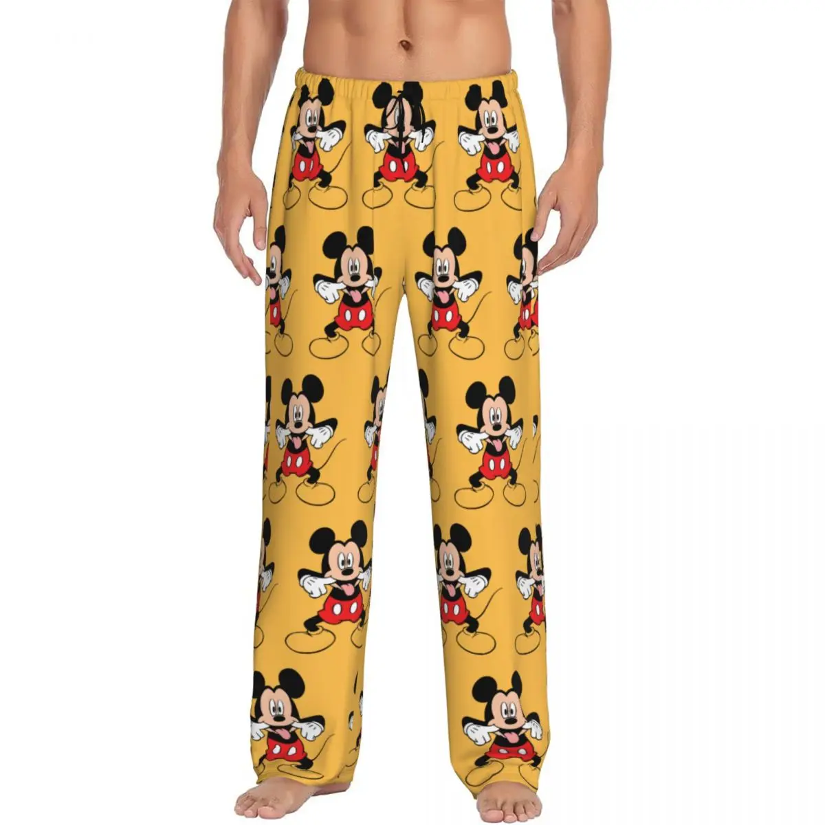 

Custom Mickey Mouse Pajama Pants Men Cartoon Mouse Sleepwear Lounge Sleep Bottoms Stretch with Pockets