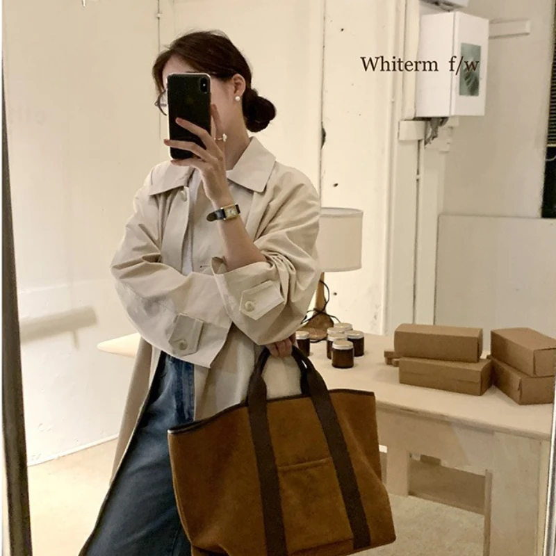 

New Fashionable Korean-Style Retro Velvet Textured Stylish Handbag Minimalist Trendy Single-Shoulder Women's Bag Tote Bags