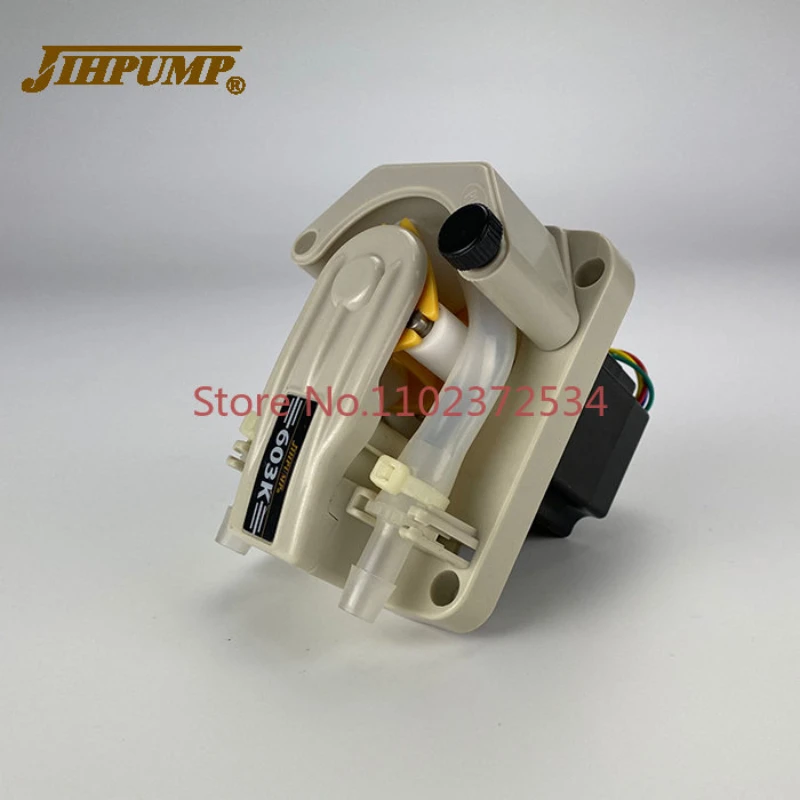 JIHPUMP 603K 12v 24v 8mm Small Liquid Dosing Hose Peristaltic Pump for Food Honey