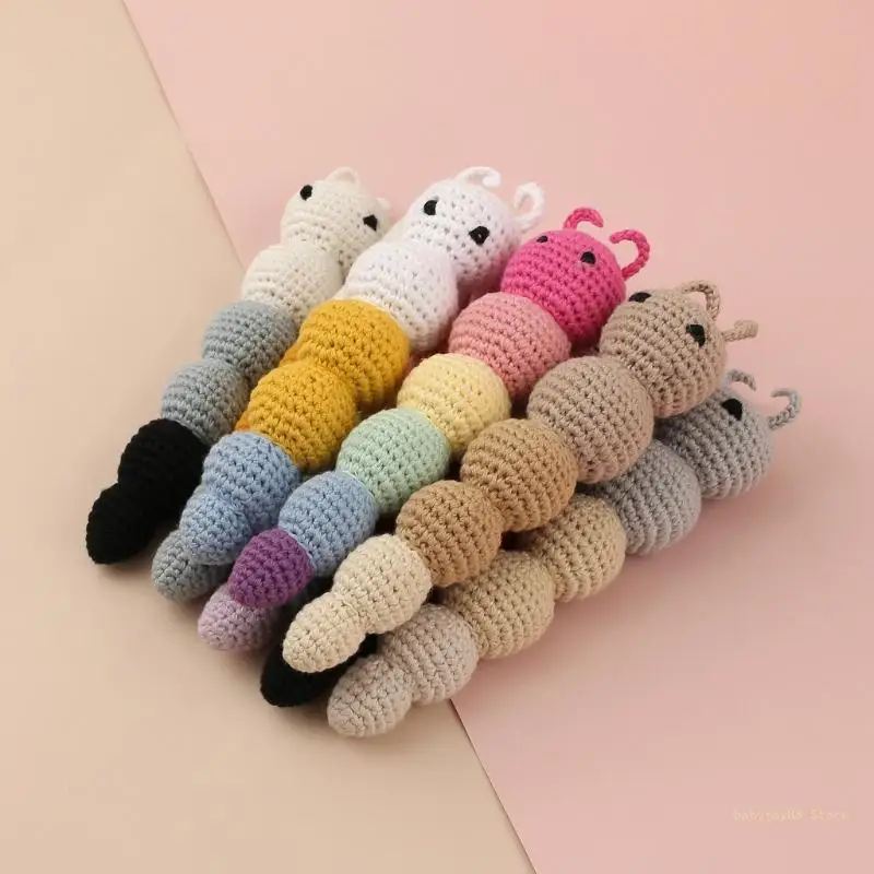 Y4UD 18CM Crochet Animal Early Education Toy for Baby Crib Handhold Shaking