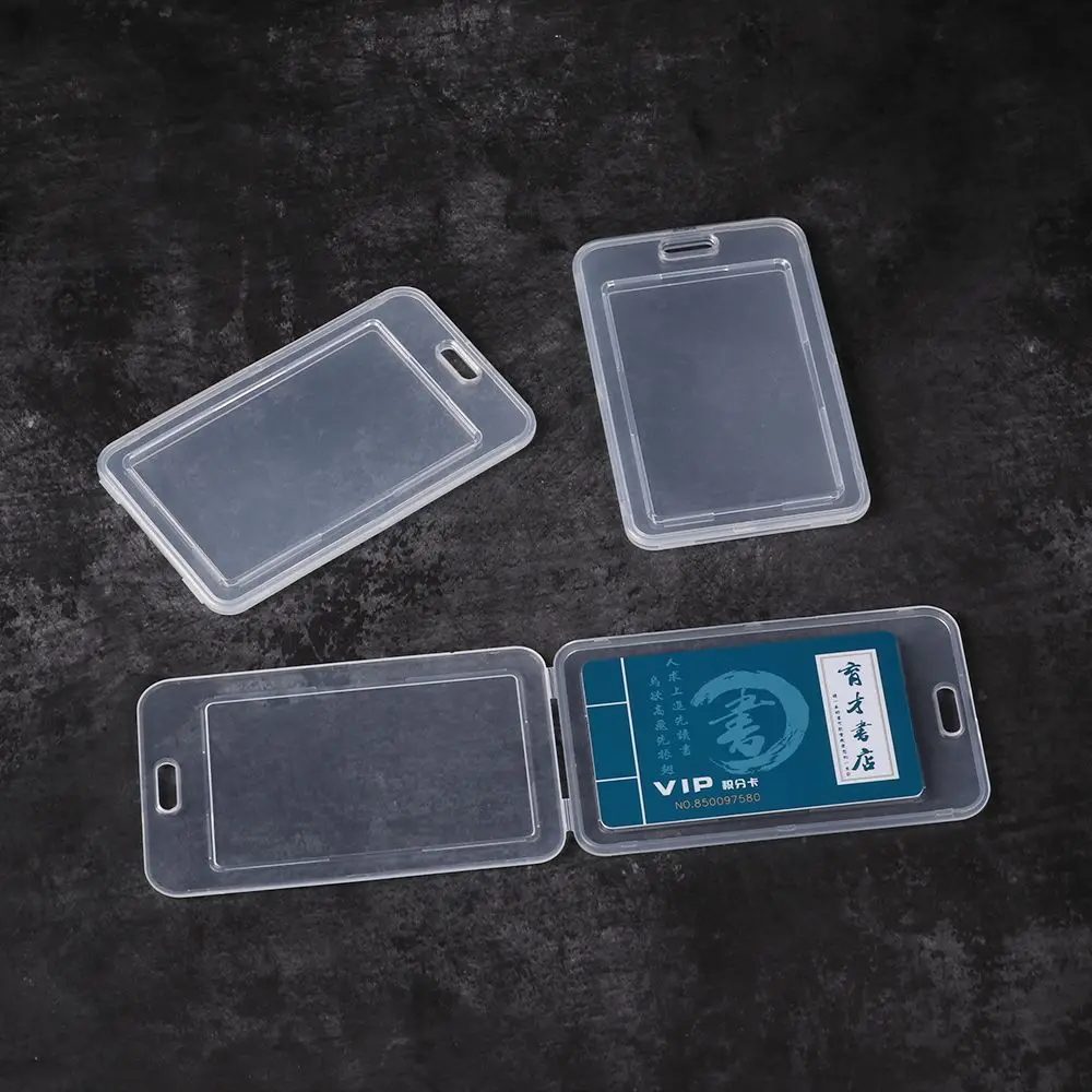 Safety Double-sided Work Card Holder Protection Sleeve IC Card Holder Business Card Case Transparent