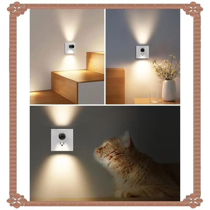 24-Hour Delivery Plug-In LED Wall Outlet Light 6-Pack Dusk-To-Dawn Night Light Ambient Lighting For Bedroom, Hallway