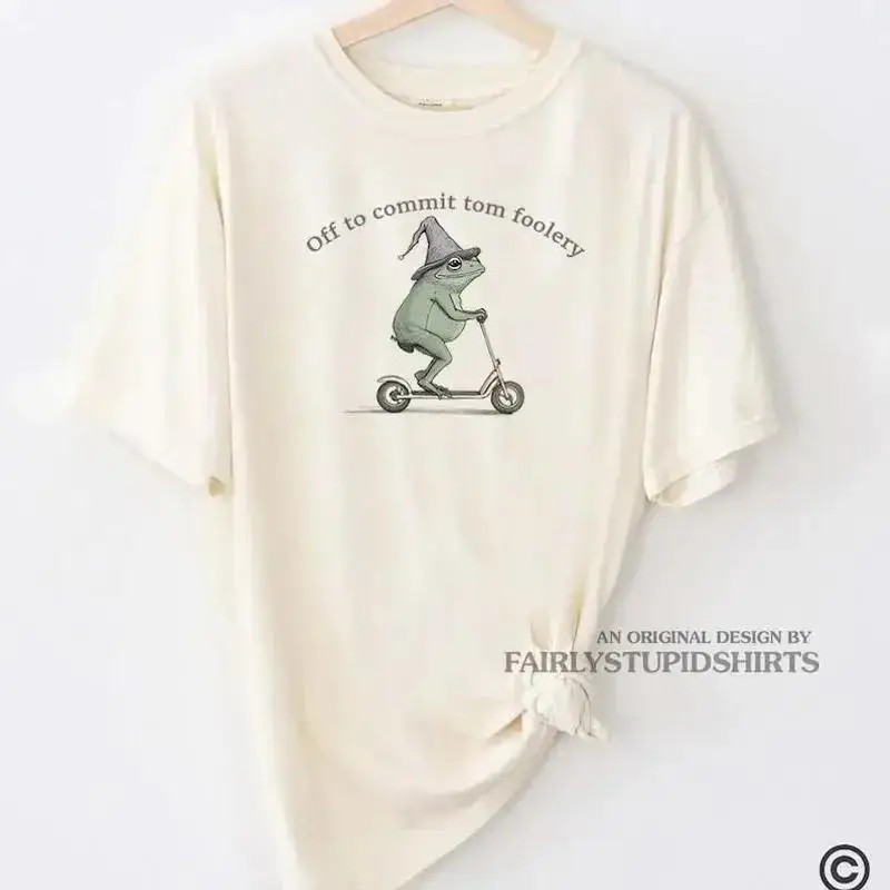 Tom Foolery Frog T Shirt Weirdcore Meme S 5Xl Multicolor