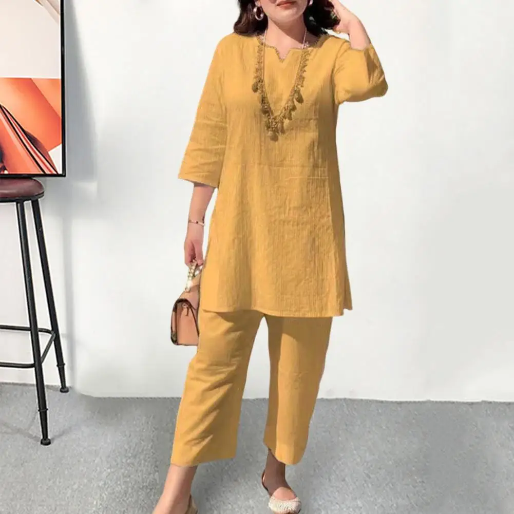 1 Set Tracksuit Set Home Women Summer Blouse Trousers Loose Lady Summer Suit Casual Tee Shirt Long Pants Women Clothing