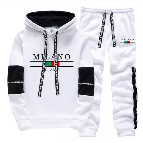 Imagen 2 del producto Conjunto Deportivo para Hombre 2026, Sudadera con Estampado Informal, Ropa Deportiva para Correr, Sudadera con Capucha y Pantalones, Ropa Deportiva de Moda