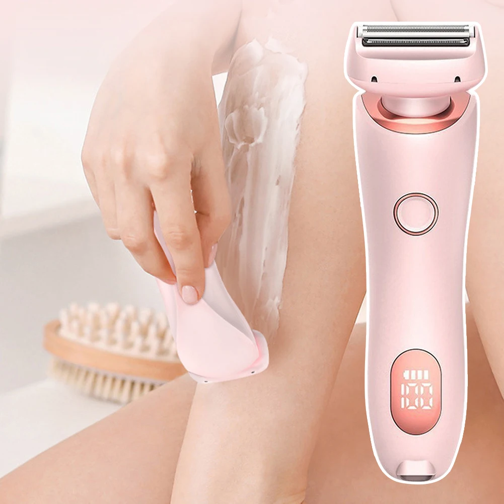 2 in 1 Electric Hair Remover for Women Painless Eyebrow Bikini Trimmer Portable Cordless Body Facial Leg Hair Remover USB Shaver