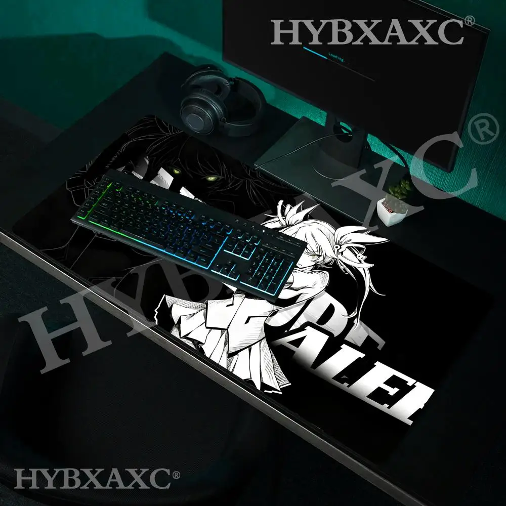 

HYBXAXC Anime Shooter Girl Mouse Pad, Black White Manga Desk Mat, XXL Non-Slip Gaming Mousepad for FPS Gamer