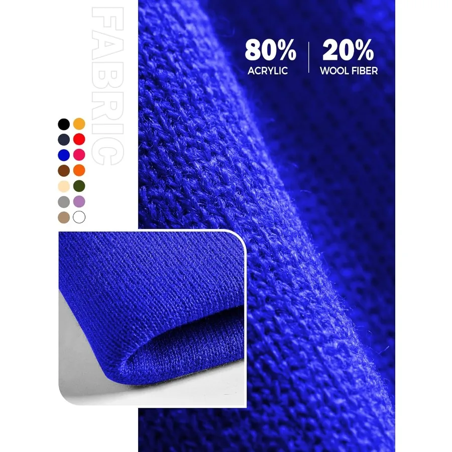 Beanie Hats for Men Women Knit Winter Hat Warm Skull Stocking Cap Striped Snow Hat Heated Cuffed Beanie