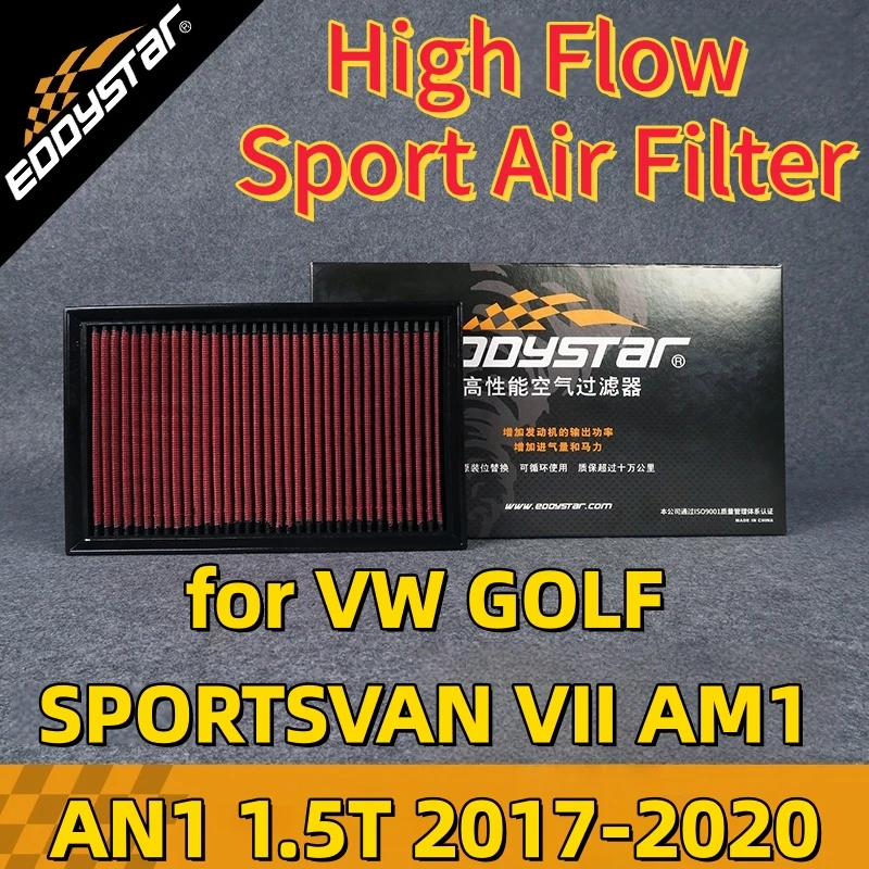 

High Flow Sport Air Filter for VW GOLF SPORTSVAN VII AM1 AN1 1.5T 2017-2020 Washable Racing Intake Filters