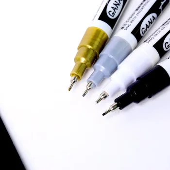 오일 기반 화이트 블랙 영구 페인트 마커 펜, 0.7mm 초미세 방수, 암벽화, 목재, 금속, 캔버스용, 세트당 4 개