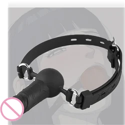 Tapón de boca de pene simulado, Oral Bdsm consolador, Bondage, mordaza, Juguetes sexuales para hombres y mujeres, para pareja cinturón de castidad, accesorios de masturbación, culo