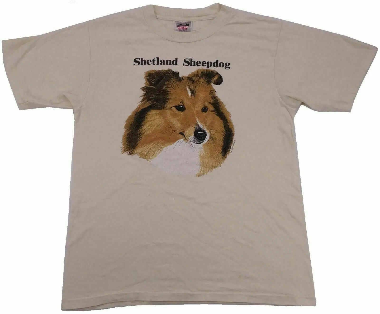 Shetland Sheepdog Vintage T Shirt 1991 Ohio Made In Usa L 100 Cotton Dog Love