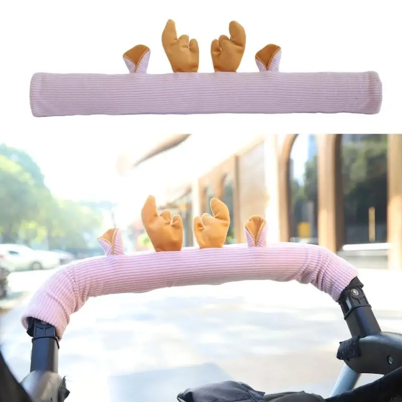 

Soft Corduroy Fabric Strollers Handle Cover Providing Comfort and for Baby Hands and Pushchair Handle A2UB