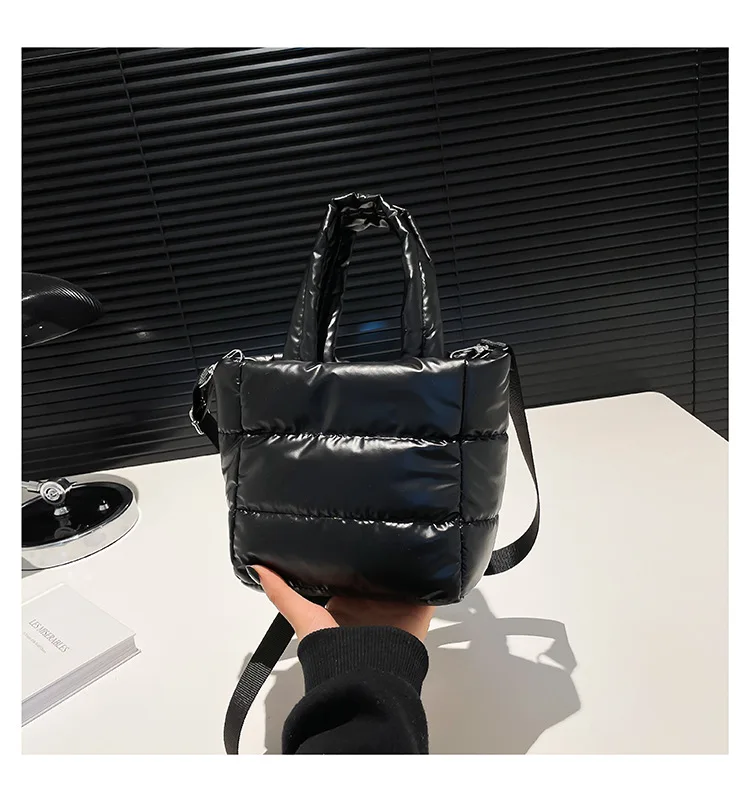 Frauen Taschen Frau Puffy Leichte Handtasche Große Kapazität Gesteppte Schulter Tasche Verstellbaren Riemen Puffer Tote Handtasche Einkaufstasche – Detail 23