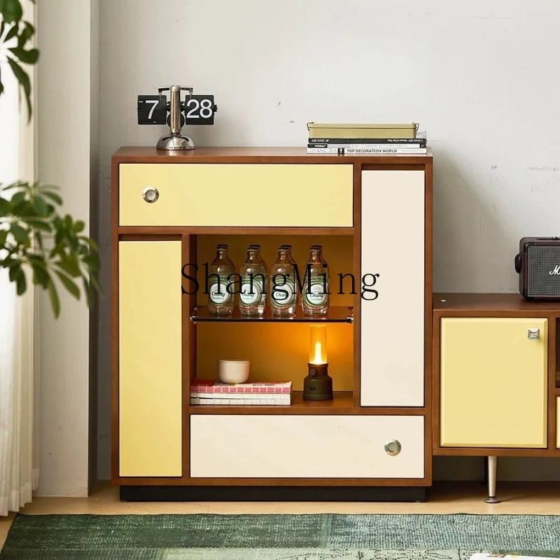 

ZYY household solid wood dining side storage TV side cabinet living room wall storage locker