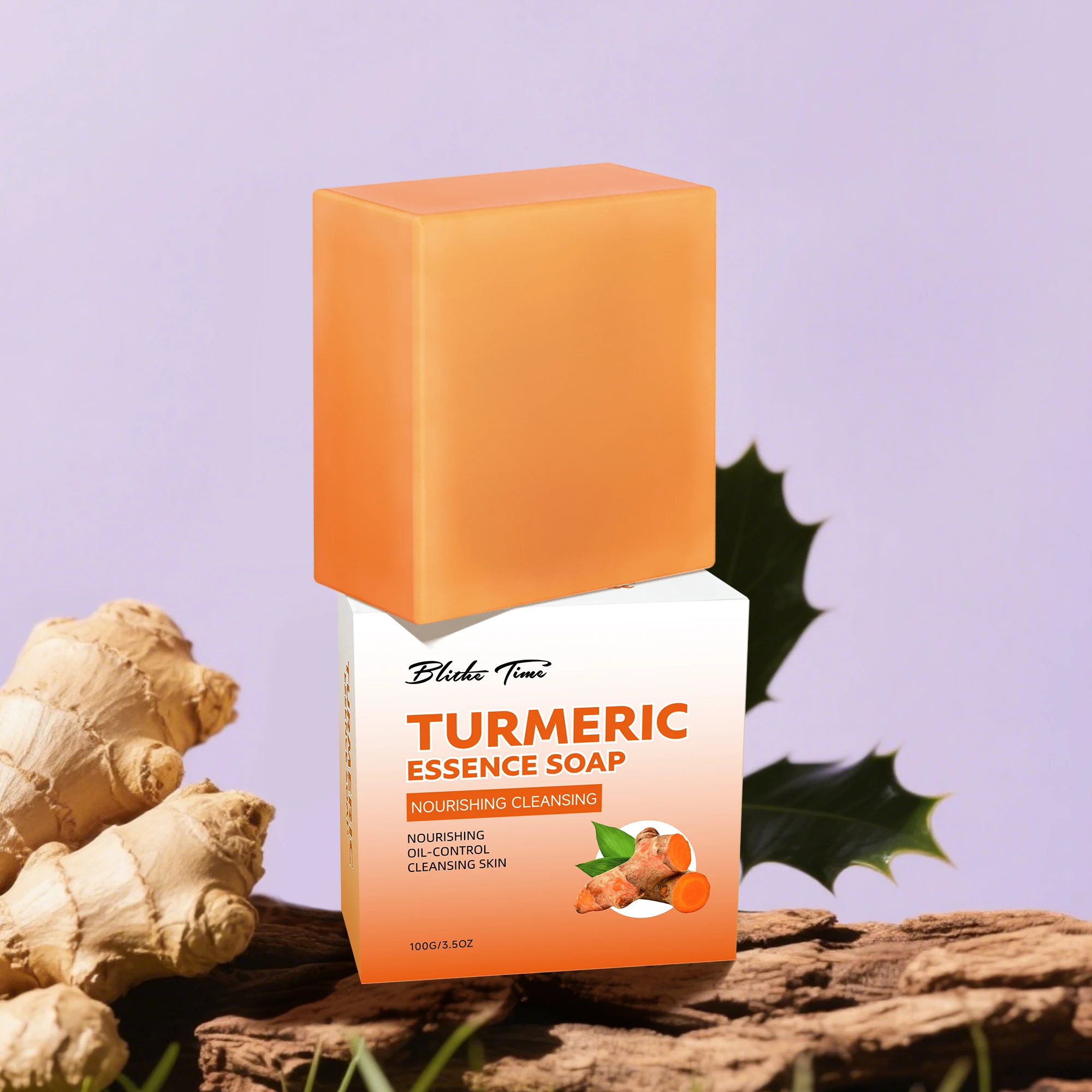 

Blithe Time Natural Turmeric Extract 100g Handmade Soap，Gently cleanses, effectively removes mites, improves skin texture