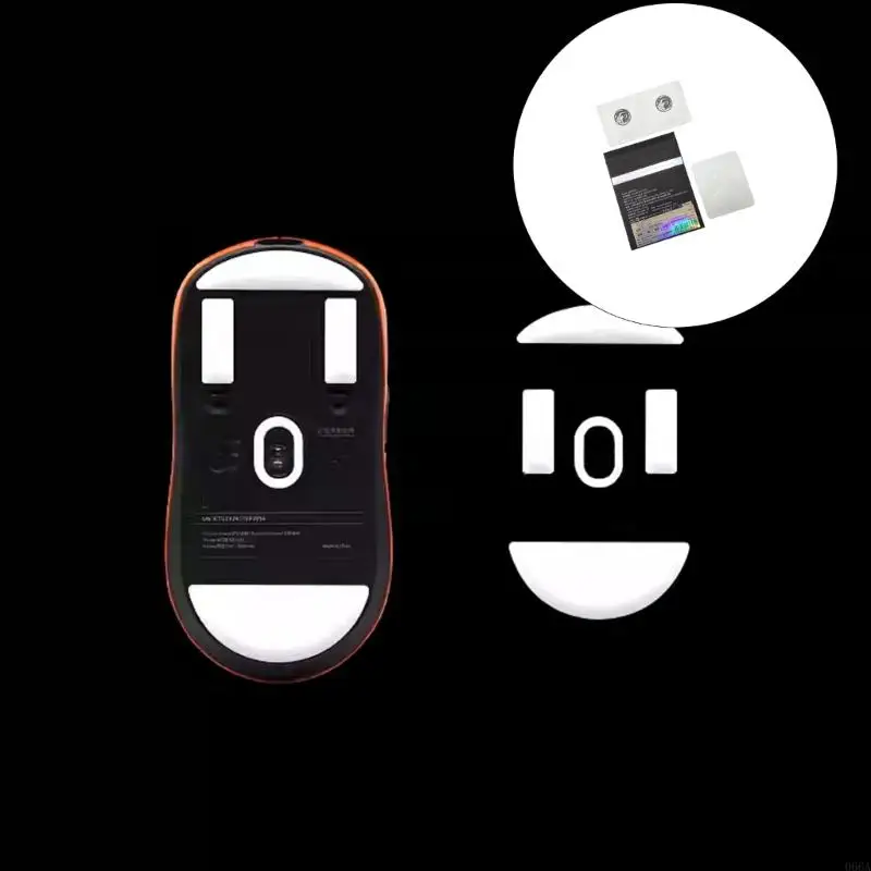 1 세트 아이스 버전 마우스 스케이트 패드 둥근 곡선 가장자리 마우스 발 스티커를위한 g23 마우스