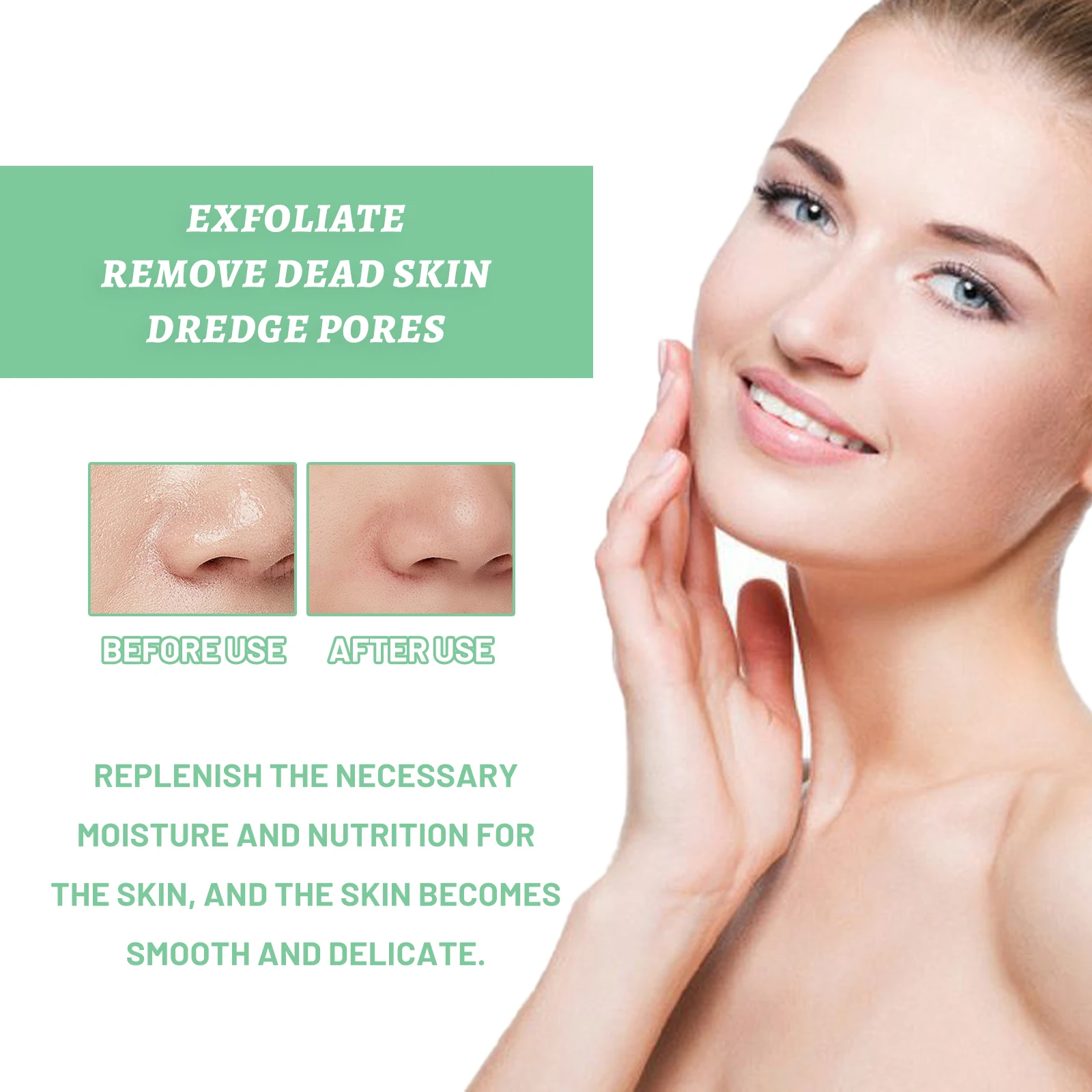 Gel esfoliante alle erbe, gel schiarente esfoliante per pori restringenti con bocca nera chiusa detergente delicatamente 100 g