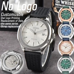 39.5mm NH35 Men's Automatic Watch Sapphire Crystal Waterproof Green Luminous Transparent Back Cover Mechanical Business Watch