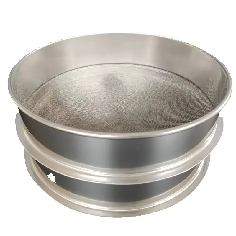 1pc Dia 20cm Lab 8 to 200 Mesh Stainless Steel Standard Test Sieve Sampling Flour Sieve with Double-layer Punching Frame