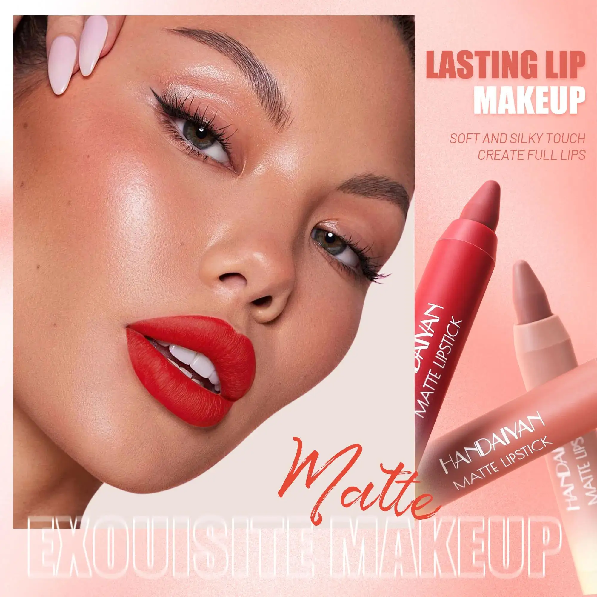 مجموعة أحمر شفاه مخملي غير لامع مقاوم للماء يدوم طويلاً، مجموعة أقلام تلوين مكياج مقاومة للتلطخ #2